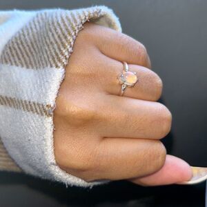STERLINGโSILVER GENUINE OPAL RING